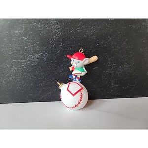 Christmas Mouse On Baseball Ornament 1995